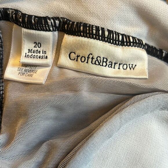 Croft and Barrow black and white plus size swimsuit size 20 - Picture 6 of 6